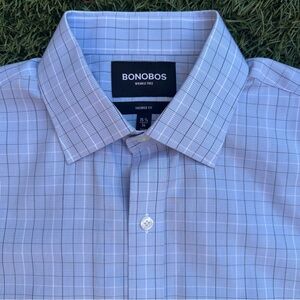 Bonobos Men’s Daily Grind Wrinkle Free Dress Shirt Tailored Fit Plaid 15.5-34